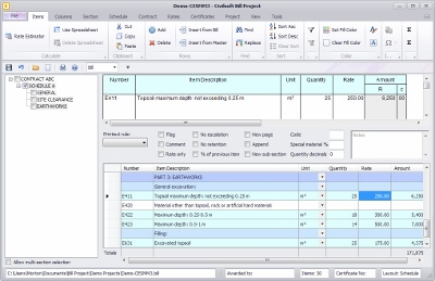 screenshot of Bill Project